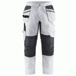 PANTALON DE TRAVAIL PEINTRE STRETCH BLANC/GRIS FONCÉ TAILLE 42 - BLAKLADER