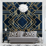 PAPIER PEINT INTISSÉ - ART DECO GOLD - MURAL CARRÉ DIMENSION HXL: 240CM X 240CM