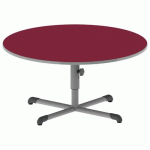 TABLE BANDANA RONDE Ø120 T1/T3 PC STR POLY. CERISE GRIS/9006 - MOBIDECOR