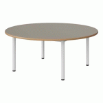 TABLE MALIBU Ø 120 T1 4P STRA ALAISÉ GRIS U727/BLC 9016