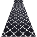 TAPIS DE COULOIR ANTIDÉRAPANT TRÈFLE MAROCAIN 110 CM NOIR TRELLIS 30350 BLACK 110X620 CM