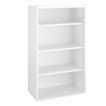 BIBLIOTHÈQUE MI-HAUTEUR ECLA H 136 X L 80 CM BOIS FINITION BLANC