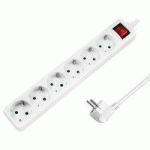 LOT DE 3 - MULTIPRISE, 6 PRISES, AVEC INTERRUPTEUR, BLANC
