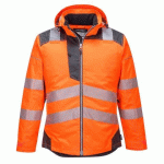 PORTWEST T400 PARKA HV PW3 ORANGE/GRIS - TAILLE XL
