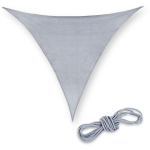 VOILE PARE-SOLEIL TRIANGULAIRE, TOILE HDPE, STABILISÉE UV, CONCAVE, EFFICACE, 4 X 4 X 4 M, GRIS CLAIR - RELAXDAYS