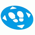 AUTOCOLLANT SOL - DISTANCES SOCIALES 47 CM - PVC ADHÉSIF  - BLEU - LOT DE 3