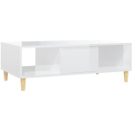 TABLE BASSE BLANC BRILLANT 103,5X60X35 CM AGGLOMÉRÉ