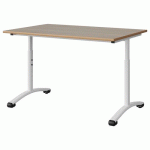 TABLE MALIBU 120X80 T3/T6 DL ST ALAISÉ CHÊNE 1146/BLC 9016 - MANUTAN EXPERT