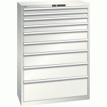 ARMOIRE BLANC GRIS 1023X572X1450 AVEC 9 TIR. 75KG - LISTA