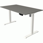 BUREAU RÉGLABLE MOVE 1 - BLANC - 140X80 CM - GRIS - KERKMANN
