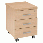 CAISSON MOBILE BOIS 3 TIROIRS CHÊNE CLAIR SHINY