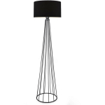 LAMPADAIRE PIED FILAIRE CÔNE SUNNY 155CM MÉTAL GRIS ET TISSU NOIR - NOIR