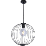 LAMPE À SUSPENSION BOULE DIMMABLE NOIRE EN TIGES MÉTALLIQUES