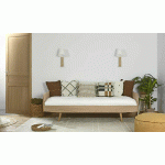 PACK LIT BANQUETTE KAITOS + MATELAS  BOIS NATUREL 90X190 CM/OPT:MATELAS ELBE HD