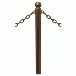 POTELET PROVINCE Ø76 MM CHAINES 2 ANNEAUX BOULE MARRON 8017 - PROCITY
