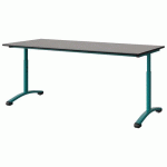 TABLE MALIBU 180X80 T3/T6 DL ST BÉTON F186/NOIR BLEU 5018