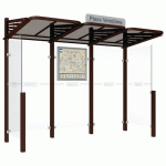 ABRI BUS CONVIVIALE 3 M BARDAGES LATÉRAUX - MARRON 8017 - PROCITY