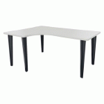 BUREAU EVIDENCE ASYMÉTRIQUE 160X120 RETOUR G BLANC/ANTHRACITE - VINCO