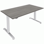 BUREAU ORÉA RÉGLABLE EN HAUTEUR 160X80CM CHÊNE GRIS/BLANC - MANUTAN EXPERT