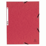 CHEMISE À ÉLASTIQUE 3 RABATS CARTE LUSTRÉE 355GM² - A4 - ROUGE - LOT DE 50