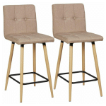 LOT DE 2 TABOURETS DE BAR ANCHORAGE 93CM TAUPE - PARIS PRIX