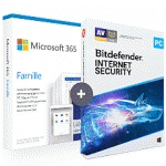 PACK MICROSOFT 365 FAMILLE + BITDEFENDER INTERNET SECURITY - 5 PC - 1 AN