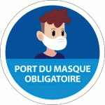 PANNEAU PORT DU MASQUE OBLIGATOIRE YOUNG  - VINYLE SOUPLE AUTOCOLLANT - 100 - LOT DE 4