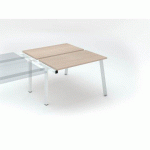 PÔLE DE 2 BUREAUX ECLA CHÊNE CLAIR L 120 X P 60 CM PIÈTEMENT MÉTAL FINITION BLANC - ÉLÉMENT SUIVANT