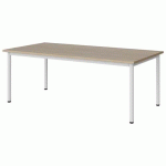 TABLE MALIBU 160X80 T3 4P STRA ABS CHÊNE 1146/BLC 9016