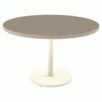 TABLE MENORCA Ø120 T6 - ÉP. 40 MM STRAT ABS CHÊNE B./1013 - MOBIDECOR
