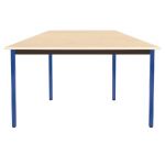 TABLE MODULAIRE DOMINO TRAPÈZE - L. 120 X P. 60 CM - PLATEAU ERABLE - PIEDS BLEU