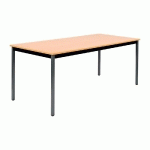 TABLE POLYVALENTE RECTANGLE - L. 180 X P. 80 CM - PLATEAU HETRE - PIEDS GRIS