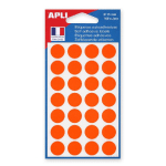 AGIPA PASTILLES ADHÉSIVES DE COULEUR Ø 15 MM - POCHETTE DE 168, COLORIS ORANGE