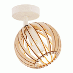 ARGON APPLIQUE PAZ BLANCHE, ABAT-JOUR LAMELLES DE BOIS