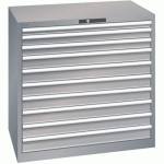 ARMOIRE 10 TIROIRS 1023X725X1000MM-CHARGE 200KG-GRIS/ARGENT - LISTA