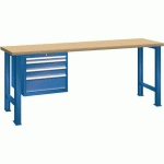 ÉTABLIS BLEU GENT. 2000X800X850 CAP. 500KG ET 4 TIR. 75KG - LISTA