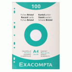 FICHE BRISTOL 210 X 297 MM QUADRILLÉE 5 X 5 BLANCHE PERFORÉE EXACOMPTA - BOÎTE DE 100