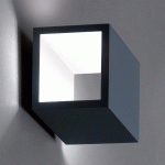 ICONE CUBÒ APPLIQUE MURALE LED, 10 W, TITANE/BLANC
