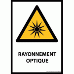 LOT DE 2 - PANNEAU DANGER - RAYONNEMENT OPTIQUE - W027 - NORME ISO 7010 VINYLE SOUPLE AUTOCOLLANT A4