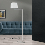 ORION LAMPADAIRE TEXTILE CARLTON, NICKEL MAT