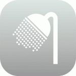 PLAQUE EN DRAPEAU PLEXI - DOUCHE - GRIS CLAIR