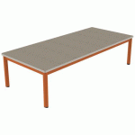 TABLE CARÉLIE MOB 180X80 T1 STR POLY. ÉRABLE G. BEIGE/PAPAYE - MOBIDECOR