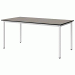 TABLE MALIBU 160X80 T5 4P STRA GRIS U727/NOIR BLC 9016
