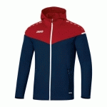 VESTE DE FOOT À CAPUCHON FEMME - JAKO - CHAMP 20 BLEU MARINE/ROUGE