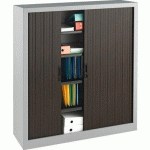 ARMOIRE MÉTAL À RIDEAUX PVC LAME RECOUVERTE 80 X 102 CM COLORIS HÊTRE/ANTHRACITE - MANUTAN COLLECTIVITÉS