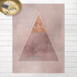 MICASIA - TAPIS EN VINYLE - GEOMETRY IN PINK AND GOLD II - PORTRAIT 4:3 DIMENSION HXL: 100CM X 75CM
