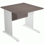 BUREAU DROIT PIEDS L FAST - 80 CM - FRÊNE - GRIS