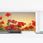 CRÉDENCE ADHÉSIVE - POPPY FIELD IN THE SUNSET DIMENSION HXL: 70CM X 245CM MATÉRIEL: SMART