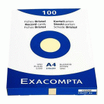 FICHE BRISTOL 210 X 297 MM UNIE JAUNE NON PERFORÉE EXACOMPTA - BOÎTE DE 100