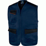 GILET DE TRAVAIL MULTIPOCHES SANS MANCHES BLEU ET ORANGE MACH 1 M DELTA PLUS